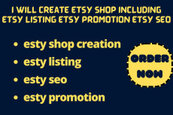 Setup etsy shop, design print on demand store, etsy seo digital products listing