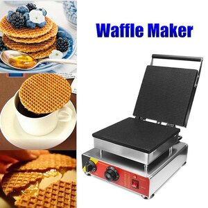 Commercial Nonstick Kitchen Electric Dutch Stroopwafels Syrup Waffle Baker Maker Machine - 110V Waffle Maker